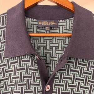 Brooks Brothers Linen Blend Knit Button Front Polo Shirt Cardigan XXL
